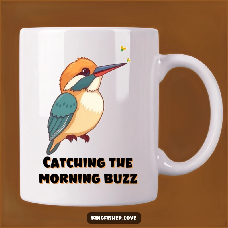 Funny Kingfisher Listening Mug: Curious Bird, Perfect Gift for Bird Lovers