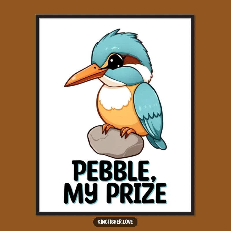Funny Curious Kingfisher Art Print: Whimsical Humor for Your Walls