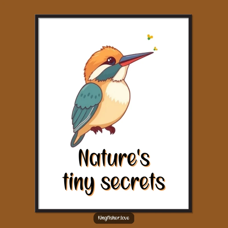 Funny Kingfisher Listening Poster: Curious Bird, Perfect Wall Art Gift