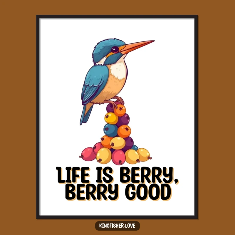 Free Printable Kingfisher Berry Balance Art - Funny Downloadable Nature Gift