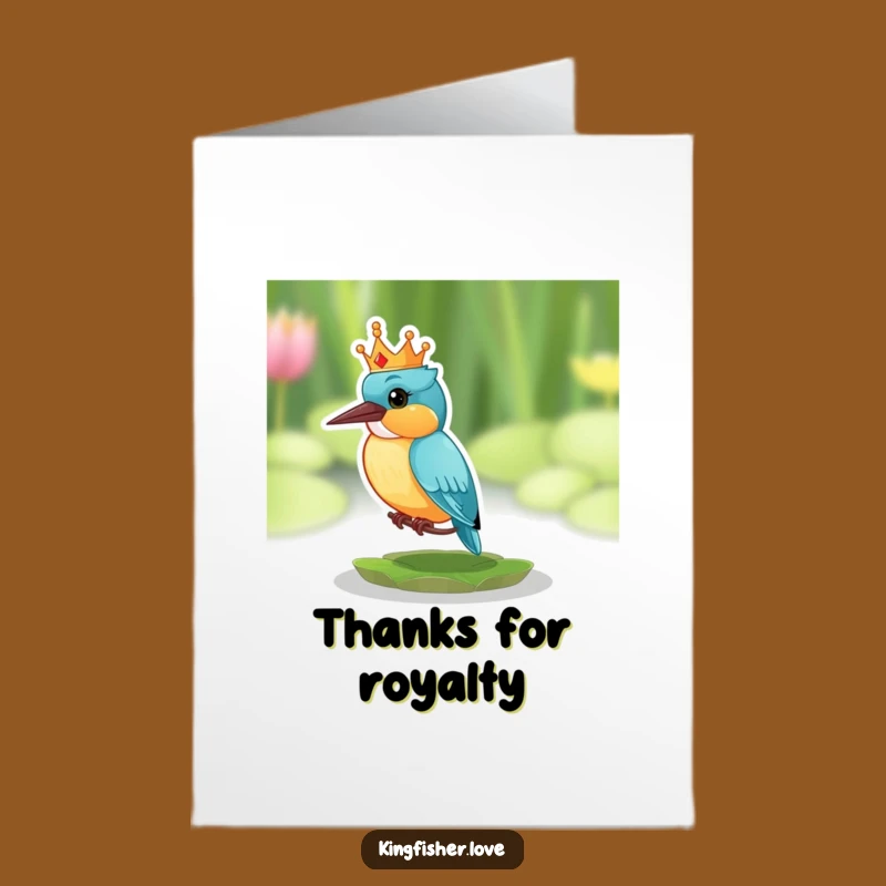 Funny Thank You Card: Kingfisher King - Free Printable Downloadable Surprise