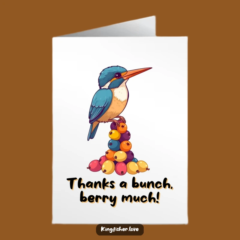 Free Printable Kingfisher Berry Gratitude Card - Funny Downloadable Gift