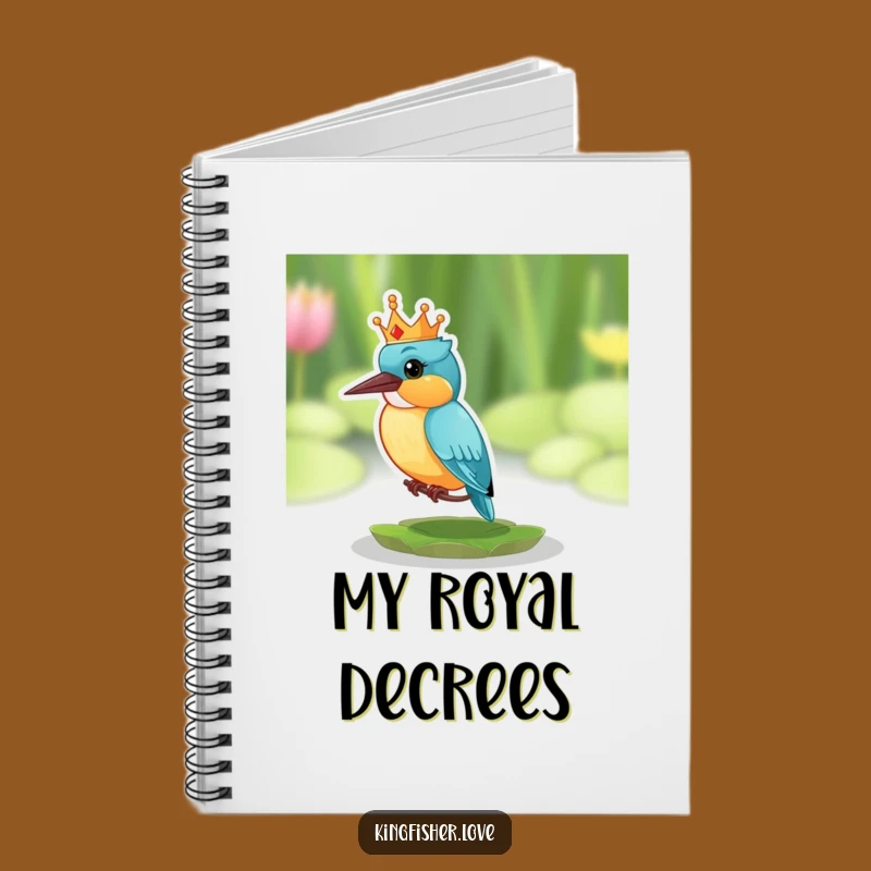 Funny Surprised Kingfisher Notebook: Jot Down Ideas with Royal Humor