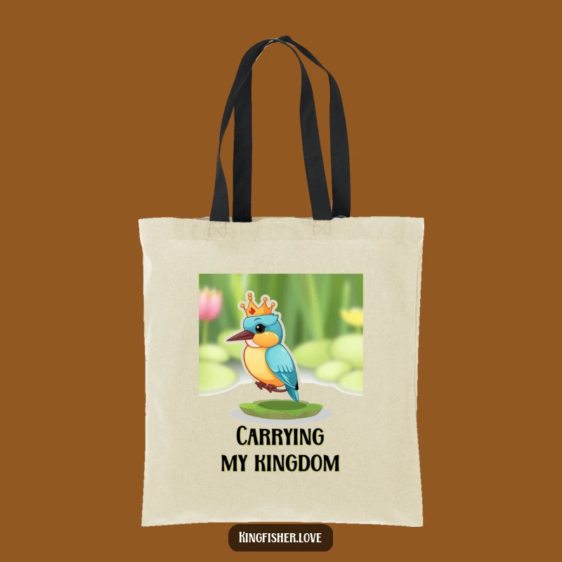 Funny Surprised Kingfisher Tote Bag: Carry Royal Chuckles Everywhere