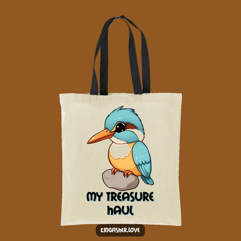 Funny Curious Kingfisher Tote Bag: Carry Treasures with Humorous Charm